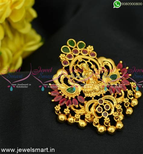 2 In One Jewellery Temple Pendant Hair Jada Billa Choti Gold Plated H24949