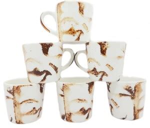 laghima jadon Pack of 6 Ceramic set of 6 Ceramic Tea/Coffee cup (100 Ml ...