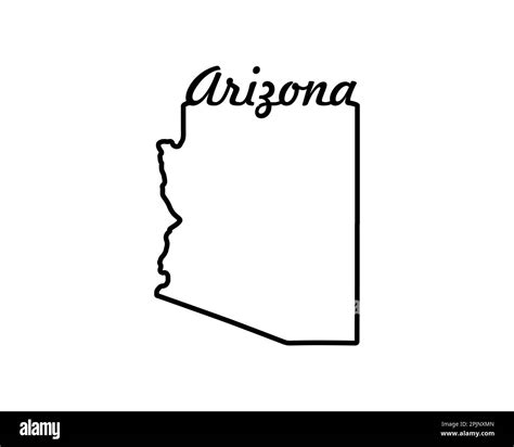 Arizona state map. US state map. Arizona outline symbol. Retro ...