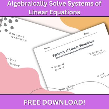 Solving Systems of Linear Equations Algebraically 的图像结果