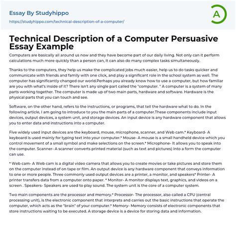 Image result for Computer Technical Description Paragraph