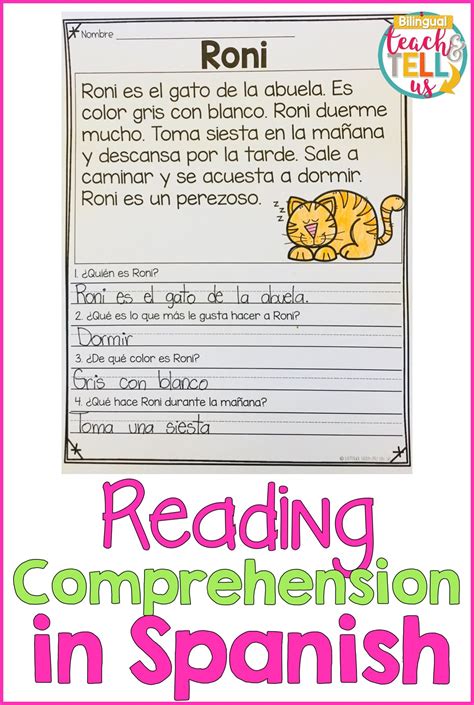 Spanish Reading Comprehension Worksheet