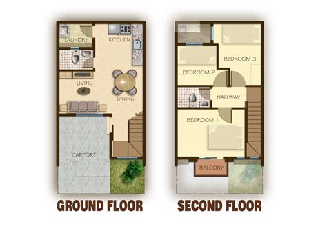 Townhouse floor plan 2 story with garage – Artofit