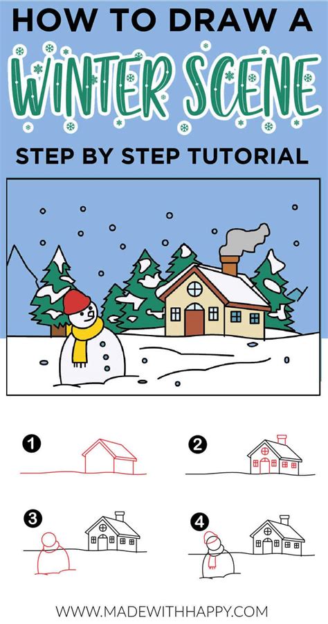 Image result for Winter Scene Drawing Tutorial
