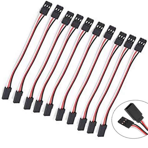 Yiqigou 10 pcs 50cm 3-Pin Servo Extension Cords Cable Male to Female ...