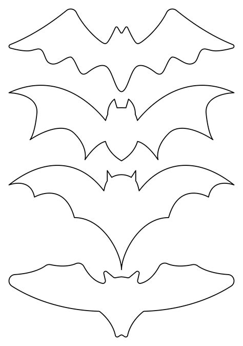 Halloween Bat Stencil Cutouts - 15 Free PDF Printables | Printablee