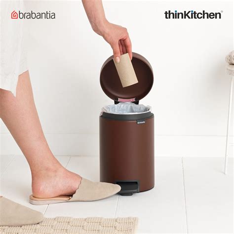 Buy Brabantia Newicon Pedal Bin 3 Litre Cosy Brown Online at thinKitchen