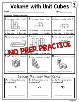 Volume with Unit Cubes Worksheets by Shelly Rees | TPT