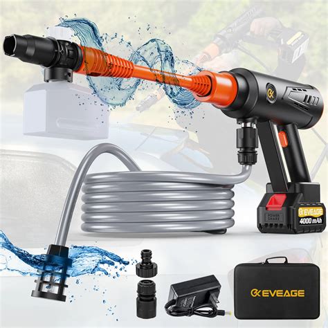 EVEAGE Cordless Power Washer, 1000PSI Cordless Pressure Washer with Rechargeable Battery - EVEAGE