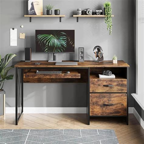 DEMIWALL Wooden Office Table for Work from Home | Computer/Laptop ...