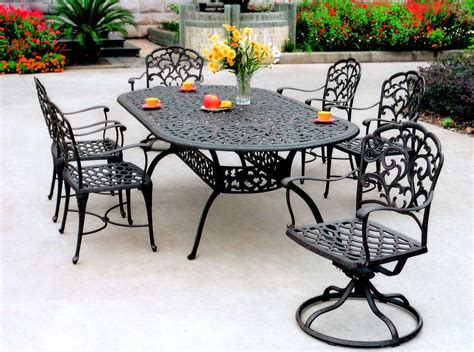 Darlee Catalina 7 Piece Large Oval Dining Table Set | Clearance patio ...
