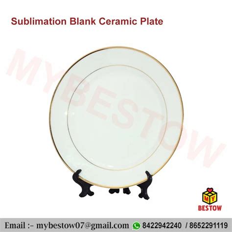 Sublimation Ceramic Plate - Plain Golden Ring Ceramic Plates ...