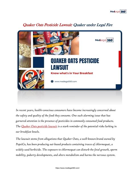 PPT - Quaker Oats Pesticide Lawsuit: Quaker under Legal Fire PowerPoint ...