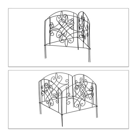 Garden Edging Set of 4 Black