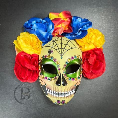 Buy Spider Day of the Dead Halloween Skull Mask Skeleton Day of the ...