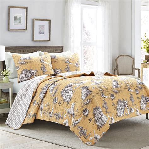 Bedding Bundle: French Country Toile Quilt Set + Darla Comforter Set ...