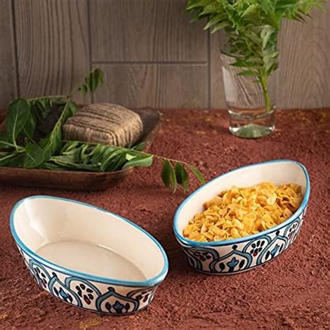 HS HINDUSTANI SAUDAGAR Ceramic Hand Painted Soup Bowls with Spoons 240 ...