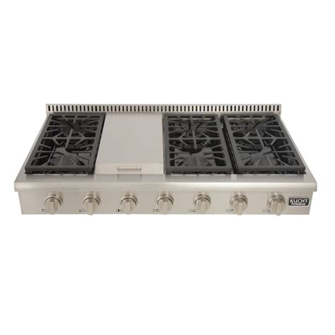 Kucht 48-in range top 48-in 6 Burners Stainless Steel Gas Cooktop ...