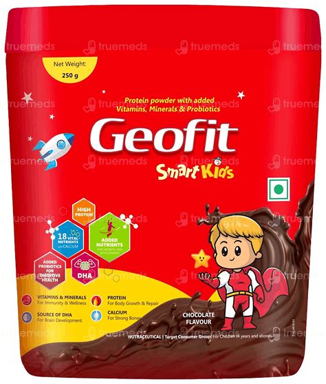 Geofit Kids Chocolate Protein Powder 250 Gm - Uses, Side Effects ...