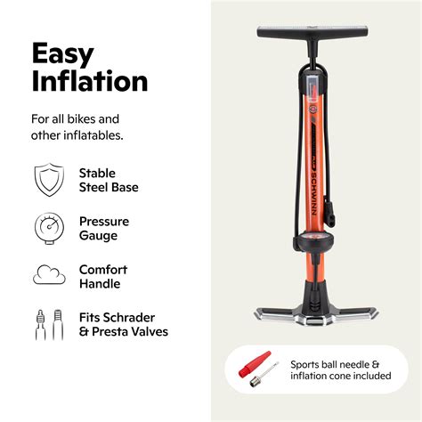 Snapklik.com : Schwinn Air Center Plus Floor Pump, For Mountain ...