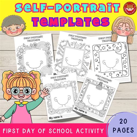 Self-Portrait Templates | My Self-Portrait | First Day of School Activity