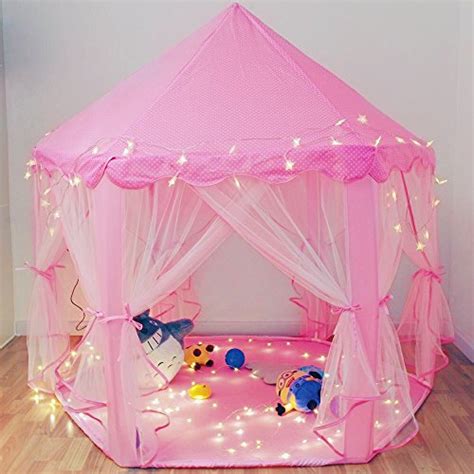 Buy Loisleila Kids Fairy Princess Castle Tents Hexagon Girls Playhouse ...