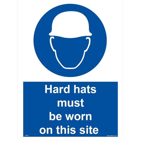 Buy MA440 Mandatory Sign Hard Hats Must BE Worn ON This SITE 300mm x ...