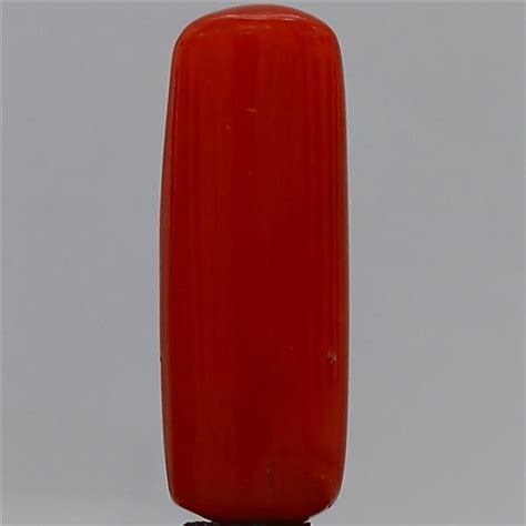 6.25 carat 7 ratti GII certified natural Italian cylindrical shape red ...