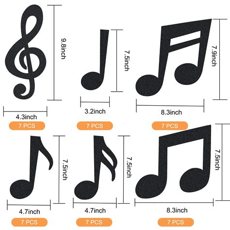 Buy 42 Pcs Music Notes Cutouts Musical Party Decorations Music Notes ...