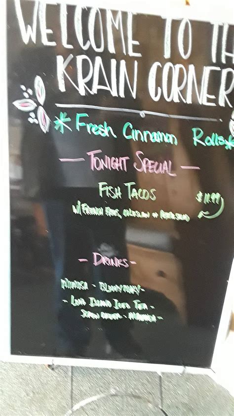 Menu at Krain Corner restaurant, Enumclaw