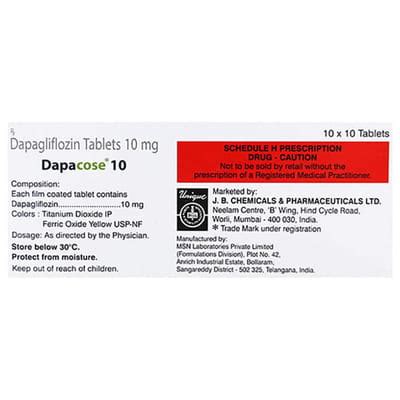 Dapa Cose 10 MG Tablet (10): Uses, Side Effects, Price & Dosage | PharmEasy