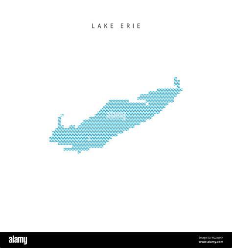 Vector Blue Wave Pattern Map of Lake Erie, One of the Great Lakes of ...