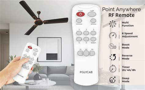 Buy Polycab Zoomer Prime 1200mm 5-Star BLDC, Remote Ceiling fan for ...