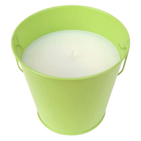 Green Metal Citronella Bucket Candle, 12oz