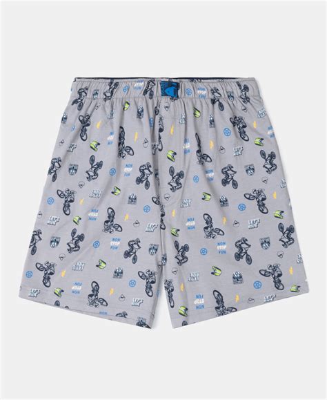Buy Super Combed Cotton Printed Boxer Shorts with Side Pockets - Chili ...