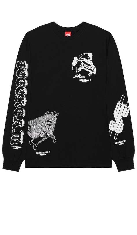 ICECREAM Loosie Long Sleeve Tee in Black | REVOLVE