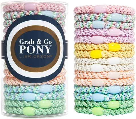 Amazon.com : L. Erickson Grab & Go Pony Tube - Taffy - 15 Pack Ponytail ...