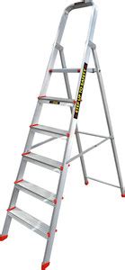 EMAC Aluminium 6 Steps Folding Ladder for Home, Shops and Office Use ...