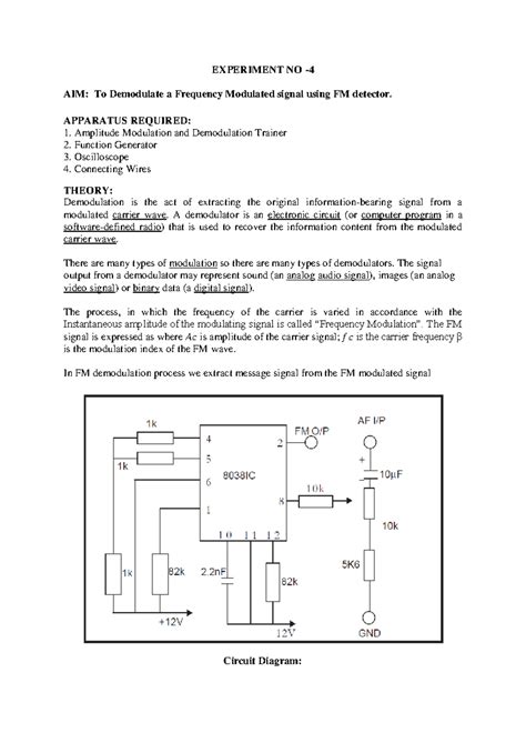 Adc lab 4 - adc - EXPERIMENT NO - 4 AIM: To Demodulate a Frequency ...