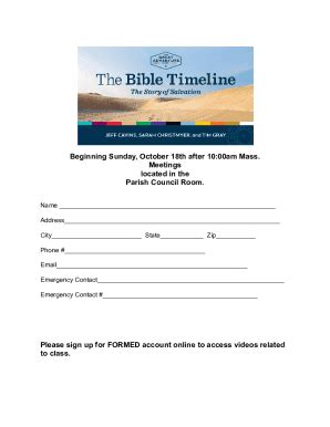 Fillable Online The Bible Timeline Women's Study Registration Form Fax ...