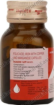 Buy Haem Up Gems Bottle Of 30 Capsules Online at Flat 15% OFF | PharmEasy