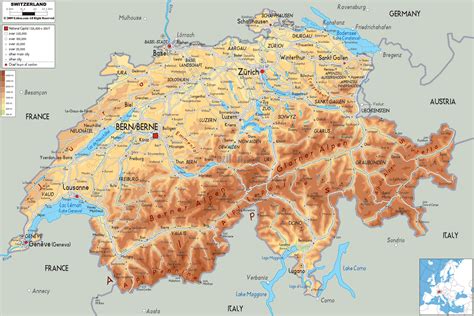 Maps of Switzerland | Detailed map of Switzerland in English | Tourist map of Switzerland | Road ...