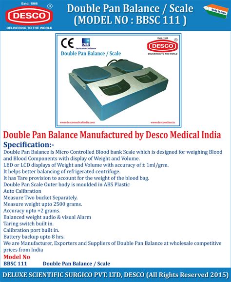 Double Pan Balance Scale – Desco Medical India