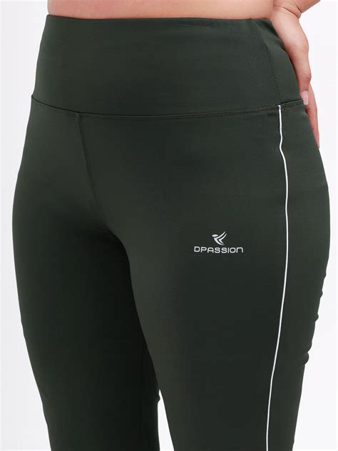 Dpassion Forest Green Flared Leggings Women High Waist Gym Pants