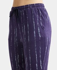 Buy Super Combed Cotton Relaxed Fit Cuffed Hem Styled Printed Pyjama ...