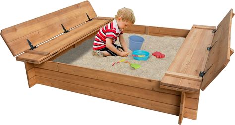 BIRASIL Wood Sandbox with 2 Bench Seats, Sand Boxes India | Ubuy