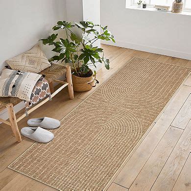Modern Rainbow Easy Jute Area Rugs, Washable Natural Contemporary ...
