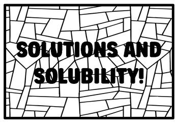 SOLUTIONS AND SOLUBILITY! High School Chemistry, Solutions And ...