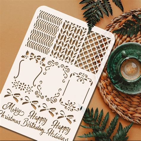 Buy 1Pcs Layered Tags Lattice Flower Border Stencil Cliths