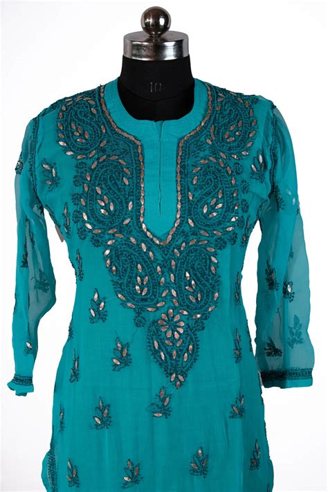 Mahira Georgette Gota Patti Kurti: Exquisite Ethnic Charm